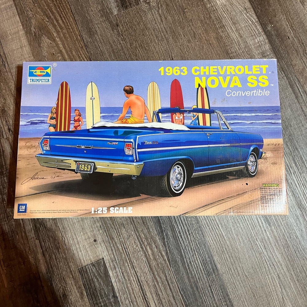 TRUMPETER 02504 1963 CHEVY NOVA SS CONVERTIBLE 1/25 KIT McM fs